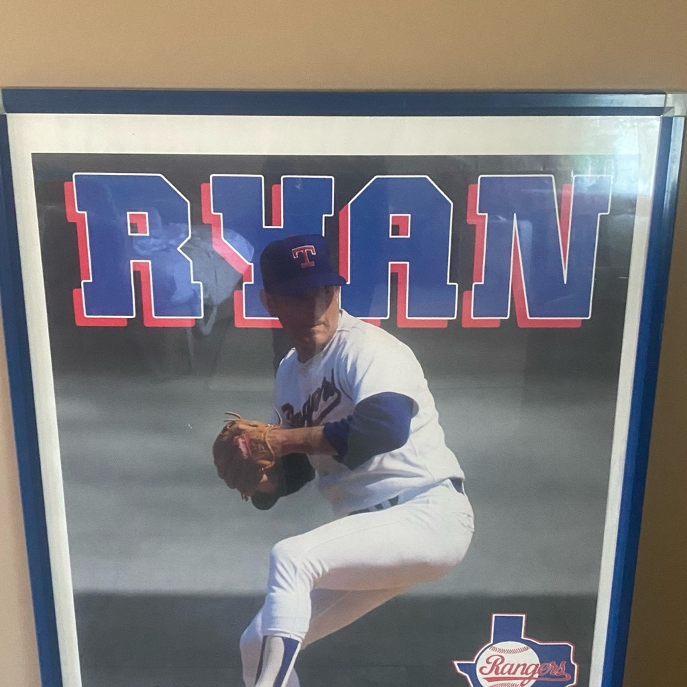 Nolan Ryan extra large, poster and frame 25 x 37”